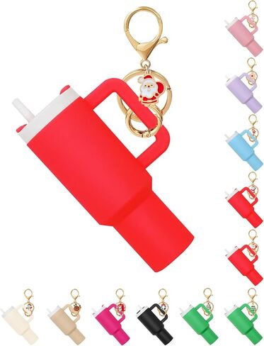 Mini Cup Keychain for Stanley, Valentine Tumbler Keychain Chapstick Holder, Purse Handbag Key Charm Accessory for Women Girls in Saudi Arabia