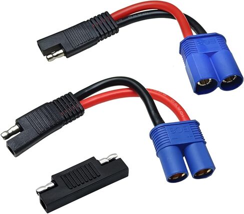 كابل 10AWG EC8 إلى SAE، سلك كابل طاقة موصل EC8 أنثى/ذكر إلى SAE مع محول عكس قطبية SAE لمحرك السيارة RC ESC في حالات الطوارئ، شحن بطارية اللوحة الشمسية 15 سم/6 بوصة in Kuwait