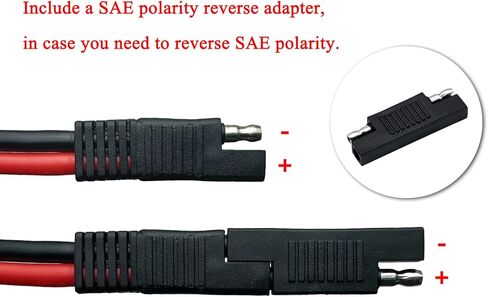 كابل 10AWG EC8 إلى SAE، سلك كابل طاقة موصل EC8 أنثى/ذكر إلى SAE مع محول عكس قطبية SAE لمحرك السيارة RC ESC في حالات الطوارئ، شحن بطارية اللوحة الشمسية 15 سم/6 بوصة in Kuwait