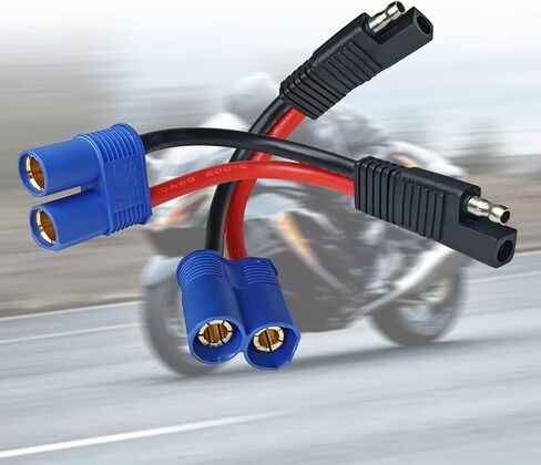 كابل 10AWG EC8 إلى SAE، سلك كابل طاقة موصل EC8 أنثى/ذكر إلى SAE مع محول عكس قطبية SAE لمحرك السيارة RC ESC في حالات الطوارئ، شحن بطارية اللوحة الشمسية 15 سم/6 بوصة in Kuwait