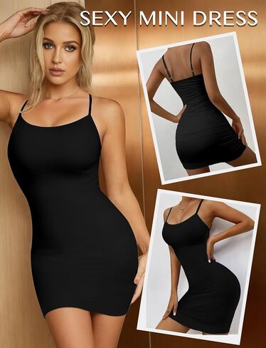 AURUZA Mini Dresses for Women, Sexy Bodycon Dresses Women 2024, Summer Little Backless Spaghetti Strap Tight Party Club Dress in Saudi Arabia