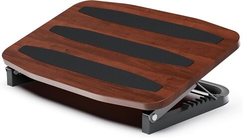 Adjustable Foot Rest for Under Desk at Work - Ergonomic Foot Rest Under Desk Foot Stool - 7 Adjustable Angles Wood Under Desk Footrest - Under Desk Foot Rest for Office Leg Rest - Walnut in Saudi Arabia