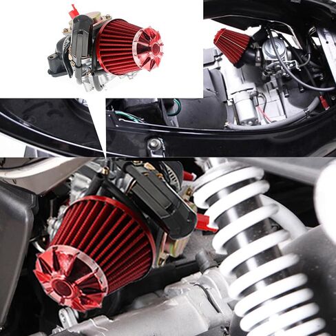 مكربن ​​GY6 50CC، مكربن ​​PD18J 18 مم لمحرك الدراجة رباعي الأشواط GY6 49cc 50cc 80cc 139QMB 139QMA مكربن ​​لسكوتر Taotao Kymco مع مقابض صمام خانق مشعب السحب لمرشح الوقود in Kuwait