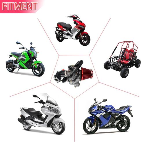 مكربن ​​GY6 50CC، مكربن ​​PD18J 18 مم لمحرك الدراجة رباعي الأشواط GY6 49cc 50cc 80cc 139QMB 139QMA مكربن ​​لسكوتر Taotao Kymco مع مقابض صمام خانق مشعب السحب لمرشح الوقود in Kuwait