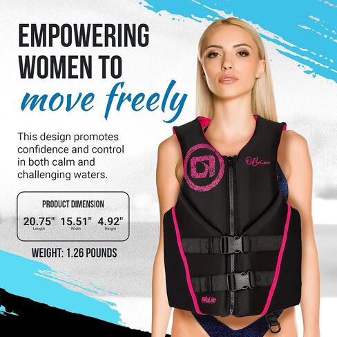O'Brien Women's Traditional Neoprene USCGA Life Jacket, Pink, Medium in Kuwait