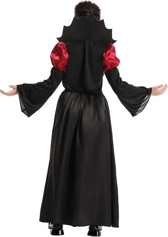 زي مصاص الدماء الملكي للفتيات أزياء الهالوين على الطراز القوطي الفيكتوري Vampiress Queen فستان لعب الأدوار مع الملحقات in Kuwait