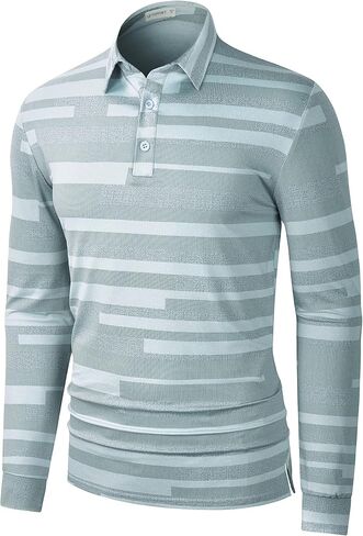 Long Sleeve Polo Shirts for Men Casual Dress Polo Tee Shirts Lightweight Quick Dry Collared Golf Shirt in Saudi Arabia