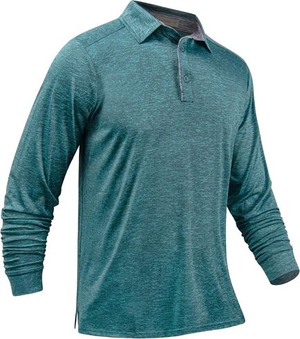 Long Sleeve Polo Shirts for Men Casual Dress Polo Tee Shirts Lightweight Quick Dry Collared Golf Shirt in Saudi Arabia