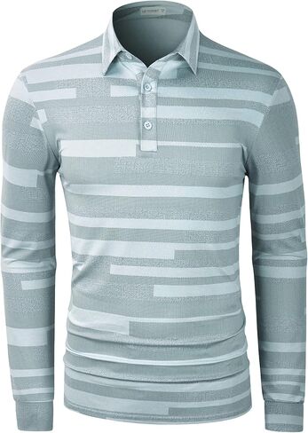 Long Sleeve Polo Shirts for Men Casual Dress Polo Tee Shirts Lightweight Quick Dry Collared Golf Shirt in Saudi Arabia