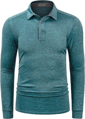 Long Sleeve Polo Shirts for Men Casual Dress Polo Tee Shirts Lightweight Quick Dry Collared Golf Shirt in Saudi Arabia