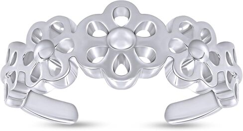 Adjustable Flowers Toe Ring 14k Gold Over Sterling Silver Jewelry For Women in Saudi Arabia