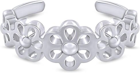 Adjustable Flowers Toe Ring 14k Gold Over Sterling Silver Jewelry For Women in Saudi Arabia