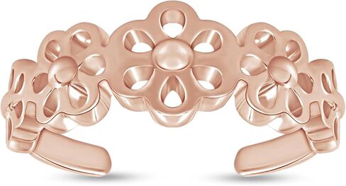 Adjustable Flowers Toe Ring 14k Gold Over Sterling Silver Jewelry For Women in Saudi Arabia