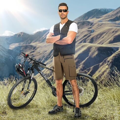 شورت Hiauspor الرجالي لركوب الدراجات الجبلية قابل للتمدد لركوب الدراجات سريع الجفاف والمشي لمسافات طويلة للعمل والجولف والصيد التكتيكي in Kuwait