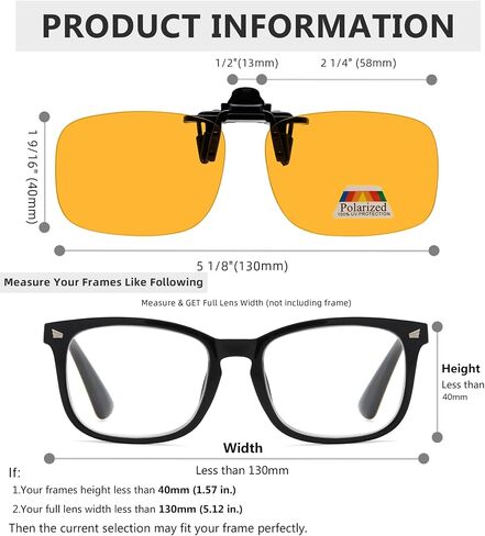نظارات شمسية من Eyekepper مكونة من 4 قطع بمشبك قابل للطي مقاس 59 × 39 مم معدنية يمكن ارتداؤها فوق النظارات in Kuwait