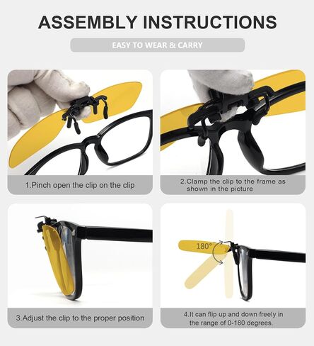 نظارات شمسية من Eyekepper مكونة من 4 قطع بمشبك قابل للطي مقاس 59 × 39 مم معدنية يمكن ارتداؤها فوق النظارات in Kuwait
