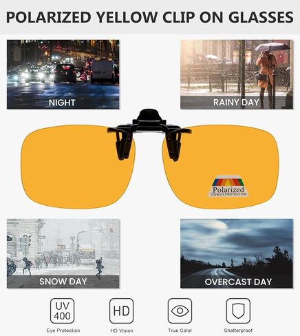 نظارات شمسية من Eyekepper مكونة من 4 قطع بمشبك قابل للطي مقاس 59 × 39 مم معدنية يمكن ارتداؤها فوق النظارات in Kuwait