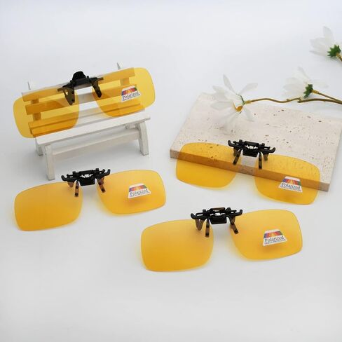 نظارات شمسية من Eyekepper مكونة من 4 قطع بمشبك قابل للطي مقاس 59 × 39 مم معدنية يمكن ارتداؤها فوق النظارات in Kuwait