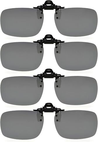 نظارات شمسية من Eyekepper مكونة من 4 قطع بمشبك قابل للطي مقاس 59 × 39 مم معدنية يمكن ارتداؤها فوق النظارات in Kuwait