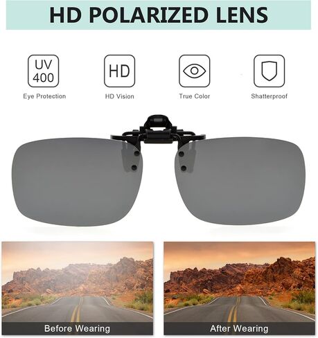 نظارات شمسية من Eyekepper مكونة من 4 قطع بمشبك قابل للطي مقاس 59 × 39 مم معدنية يمكن ارتداؤها فوق النظارات in Kuwait