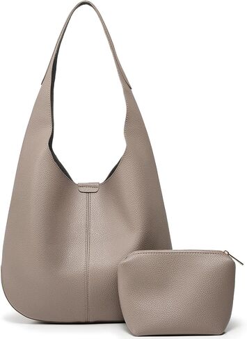 Slouchy Hobo Bags for Women Tote Bag Soft Vegan Leather Shoulder Purses 2 Pcs in Saudi Arabia