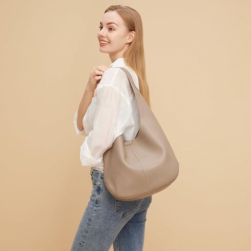 Slouchy Hobo Bags for Women Tote Bag Soft Vegan Leather Shoulder Purses 2 Pcs in Saudi Arabia