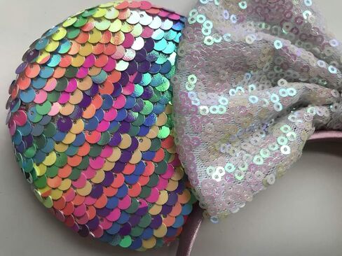 عصابة رأس مياو ترتر أسود على شكل أذن الفأرة لامعة على شكل فراشة مم فيونكة بارك كروز للفتيات والنساء والبالغين وحفلات الأميرة التنكرية (الأميرة) in Kuwait