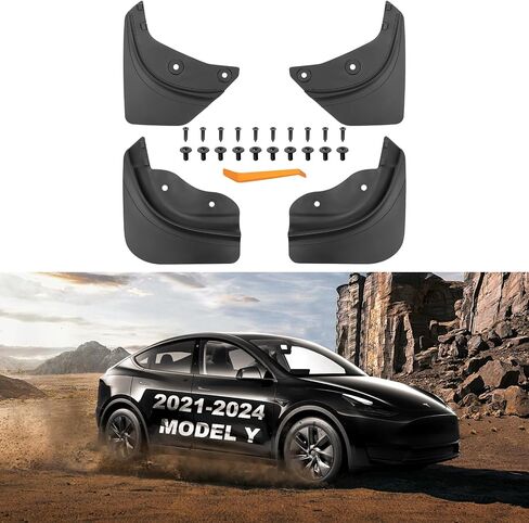 4 قطع من اللوحات الطينية لطراز Tesla Y [ترقية من الدرجة العسكرية، بدون حفر] واقيات الطين لملحقات Tesla Model Y لعام 2021-2025 (5 مقاعد) in Kuwait
