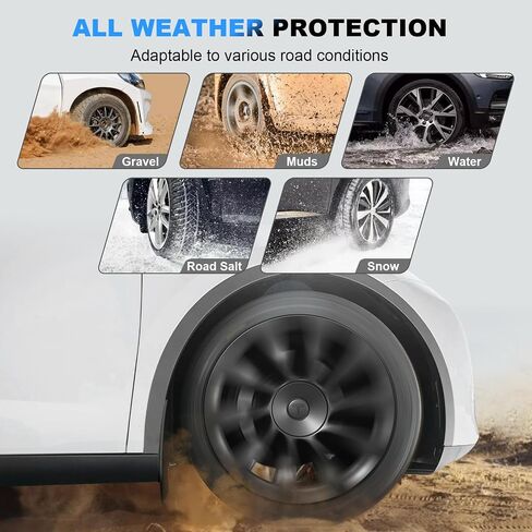 4 قطع من اللوحات الطينية لطراز Tesla Y [ترقية من الدرجة العسكرية، بدون حفر] واقيات الطين لملحقات Tesla Model Y لعام 2021-2025 (5 مقاعد) in Kuwait