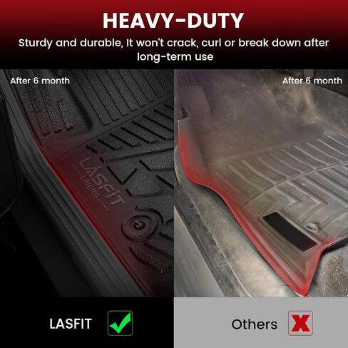LASFIT Floor Mats for 2015-2022 Chevrolet Chevy Colorado Crew Cab/GMC Canyon Crew Cab, All Weather TPE Car Mats, Custom Fit Floor Liners, 1st & 2nd Row, Black in Kuwait