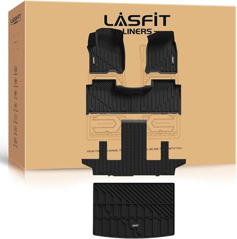 LASFIT Floor Mats for 2015-2022 Chevrolet Chevy Colorado Crew Cab/GMC Canyon Crew Cab, All Weather TPE Car Mats, Custom Fit Floor Liners, 1st & 2nd Row, Black in Kuwait