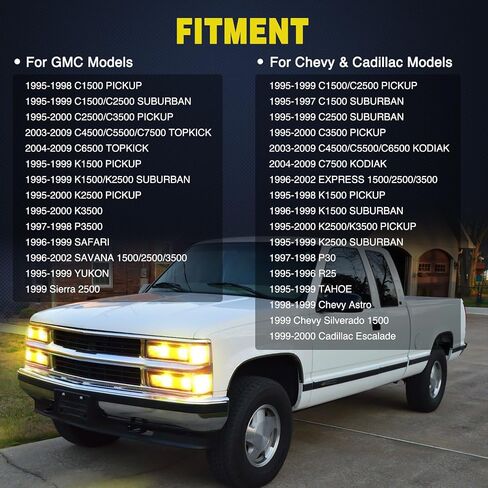 Nilight Headlight Dimmer Switch Compatible with 1999 2000 2001 2002 Chevy Silverado 1500 2500 3500 Suburban 1500 2500 Tahoe 1999-2002 GMC Sierra 1500 2500 with Yellowish LED Light in Saudi Arabia