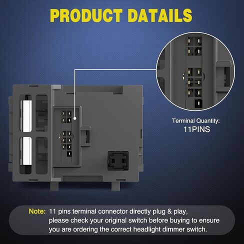 Nilight Headlight Dimmer Switch Compatible with 1999 2000 2001 2002 Chevy Silverado 1500 2500 3500 Suburban 1500 2500 Tahoe 1999-2002 GMC Sierra 1500 2500 with Yellowish LED Light in Saudi Arabia