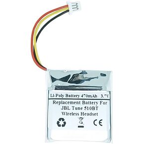 470mAh 3.7V Replacement Battery for JB L Tune 510BT Wireless Headset, JB L 603028, JB L 02-553-3494