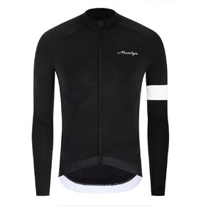 MOXILYN Winter Men's Cycling Jerseys Long Sleeve Thermal Fleece Cold Weather Cycling Jackets Warm Bike Tops Zipper Pocket in Saudi Arabia