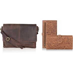 Oak Leathers Leather Messenger Bag Laptop for Men & Women & Ladies wallet for Women