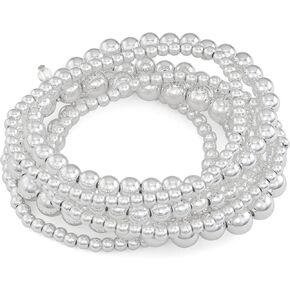 NAPIER Silver Stretch Bracelet features 7 rows of polished silver beads to creat ever popular stackable look