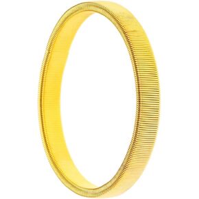 Gold Chunky Stretch Bangles Bracelets Gold Plated Flexible Stack Bracelets for Women Men