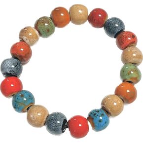 Ceramic Bracelet for Women 2024 Native American Jewelry Elastic Stretch Hand Chain for Women Colorful Cute Bones Stars Skeleton Flower Metal Boho Hippie Beaded Bracelets