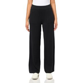 The Drop Women's Cynthia Cotton Blend Wide Leg Sweater Pant, Black, S