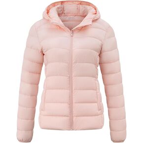 wantdo Women's Quilted Down Jacket Lightweight Puffer Jacket Hooded Short Winter Coat