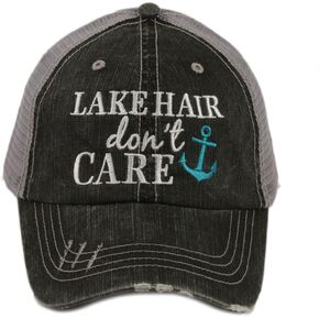 Lake Hair Dont Care Womens Trucker Hat Cap by Katydid,Teal,One Size