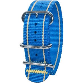 Bertucci DX3 B-141 Azzurri Blue w/Stripes 22mm Nylon Watch Band