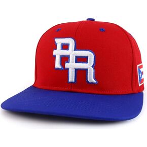 Baseball Cap, PR Embroidered Snapback Cap with Puerto Rico Flag Multi