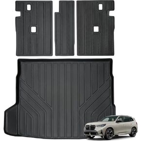 Cargo Liners & Backrest Mat for 2025 BMW X3,TPE All Weather Protection Car with Trunk Mat Covering The Backrest