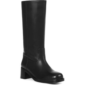 CYNLLIO Knee High Boots Pull on Wide Calf Boots for Women Square Toe Chunky Block Heel Boots Casual Low Heel Boots Long Boots Country Boots Walking Office Shoes