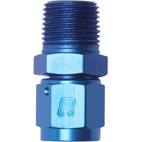 Edelbrock/Russell 614226 Blue Anodized Aluminum Straight Female -6AN to Male 3/8" NPT Adapter Fitting