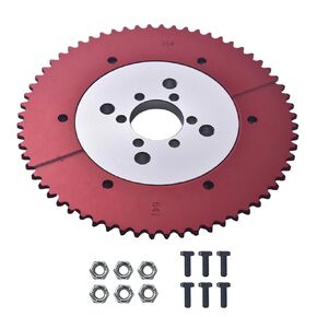 #35 Chain 64T Split Sprocket with Adapter Universal for 80cc 105cc Monster Moto Go Kart Mini Bikes (Black)