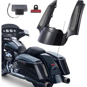Motorcycle Rear Fender Extension Fascia LED Light Kit with Brake/Running/Turn Signals Lights Fit for Harley Touring Road King Street Glide 2009-2013(Red Lens)