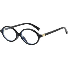 Onrtry Retro Oval Glasses for Women Men Fake Nerd Glasses Round Non-prescription Computer Eyeglasses